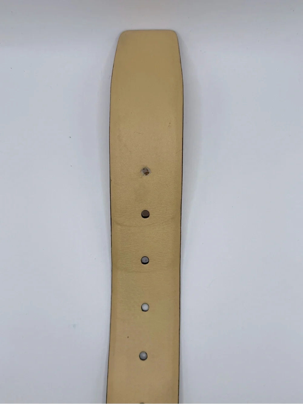 Ralph Lauren Made in Italy Ivory Leather Wide Belt Silver Buckle Size M